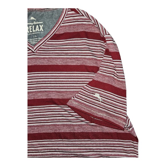 Tommy Bahama Shirt Men's Large Short Sleeve Striped Relaxed Island Modern Fit - Picture 4 of 5